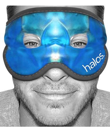 Cooling Eye Mask -HM Mask- Reusable Gel Eye Mask Cold Pack -Our Ice Eye Mask Soothes Puffy Eyes, Dark Circles & Hangovers- Relieve Your Headaches & Sinus Pain With Cold Eye Mask & Eye Gel Mask Therapy Blue With Eye Holes