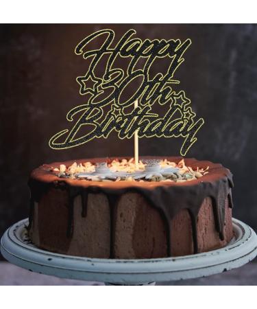 Sotpot Black Gold Glitter 30th Birthday Cake Topper Double Layers 30th Cake Topper for Woman Man 30th Birthday Party Cake Decoration Supplies - Buy Online on GoSupps.com