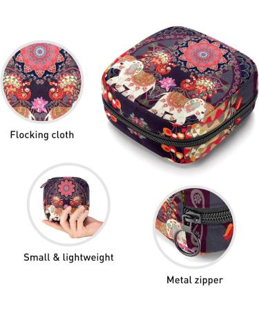 Women's Portable Period Kit - Elephant Flower Geometry Pattern Storage Pockets by Bonds | Perfect Feminine Product Bag - Buy Online on GoSupps.com