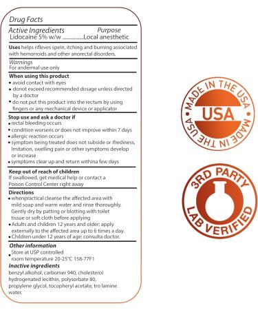 Lidocaine 5% Topical Anorectal Numbing Cream for Hemorrhoids & Anorectal Disorders - Buy Online on GoSupps.com
