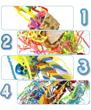 Pinenuts 4 Pack Bird Shredding Budgies Toys Parrots Chewing Hanging Foraging Toys Parrot Cage Shredder Toys Birds Cage Accessories for Small Parrots Parakeets Conures Love Birds Finches - Buy Online on GoSupps.com