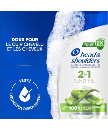 Head & Shoulders Sensitive 2 in 1 Anti-Dandruff Shampoo 6x300ml Up to 100% Dandruff Removal Clinically Proven All Hair Types Daily Use Clean Feeling - Buy Online on GoSupps.com