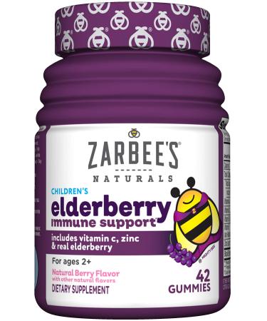 Zarbee's Naturals Children's Elderberry Immune Support Natural Berry Flavor 42 Gummies