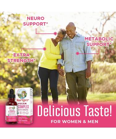 MaryRuth Organics Vegan B Complex Liquid Drops - Tart Cherry Flavor (1 fl oz) - Buy Online on GoSupps.com