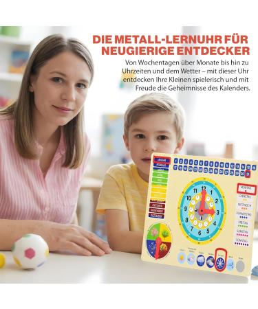 ewtshop Colorful Metal Learning Clock - Date Time & Seasons Educational Board - Buy Online on GoSupps.com