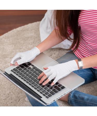 Geyoga Fingerless Moisturizing Gloves - 6 Pairs Eczema Cotton Gloves for Adults - Half Finger Touchscreen & Lotion Gloves for Overnight Dry Hands - Ideal Sleeping Gloves for Women - Buy Online on GoSupps.com