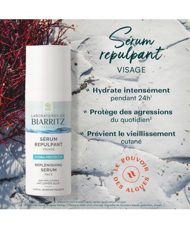 Laboratoires de Biarritz HYDRA-PROTECT + Replenishing Serum Face Organic 50ml - Buy Online on GoSupps.com