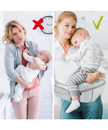 AGUDAN Baby Hip Carrier - Ergonomic Waist Stool for Toddler Gray-2 - Buy Online on GoSupps.com
