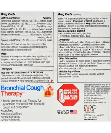 Buy TRP Bronchial Cough Therapy - Homeopathic Natural Relief - 70 Tablets (Pack of 2) - Fast International Shipping - Buy Online on GoSupps.com