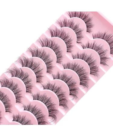 IFLOVEDEKD Handmade 3D Wispy Fake Eyelashes - 10 Pairs | Natural Look, Reusable, Short Mink Lashes with Clear Band for Fluffy Fashion Statement - Buy Online on GoSupps.com