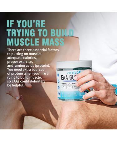 EAA Gummies 120 Count - Blue Raspberry 8000 mg Essential Amino Acids Non-GMO Gluten Free Vegetarian Friendly | All 9 EAAs & BCAAs - Buy Online on GoSupps.com