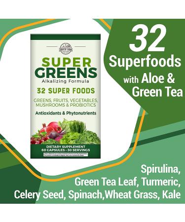 Country Farms Super Greens Capsules - 32 Superfoods for Total Wellness - 60 Capsules - Buy Online on GoSupps.com