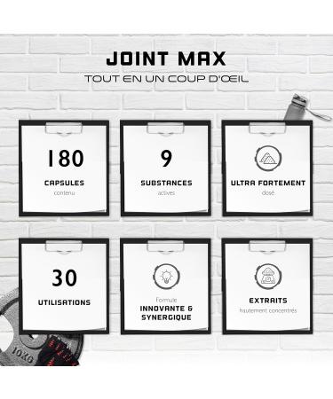 Joint Max - 180 Ultra Capsules - Highly Dosed Joint Supplement with Glucosamine MSM Chondroitin Cissus Quadrangularis Frankincense Extract Hyaluronic Acid Ginger Bromelain - Buy Online on GoSupps.com