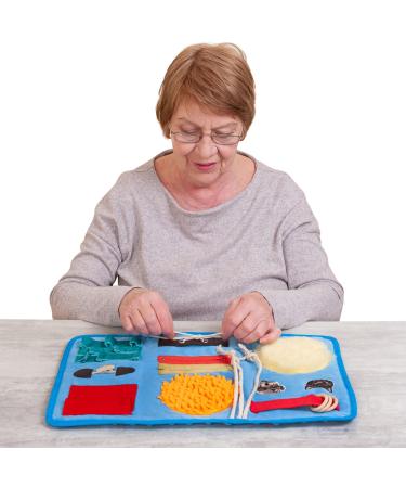 ODOXIA Fidget Blanket for Dementia | Calming & Comforting Dementia Activities for Seniors | Dementia Products for Elderly | Dementia Blanket | Helps Alzheimer s Dementia Asperger s Anxiety