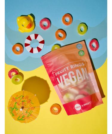 Vegan Sweets Mixed Flavoured Tropical Fruity Rings Pouch 150g - Buy Online on GoSupps.com
