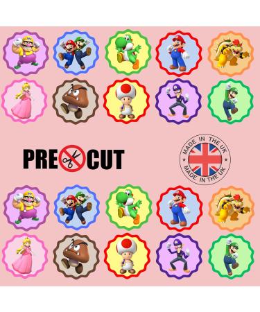 20 x Pre-Cut Super Mario Edible Wafer Cupcake Toppers Cake Decoration Decor - Buy Online on GoSupps.com