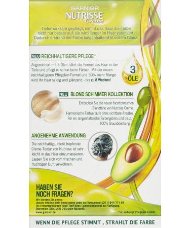 Garnier Nutrisse Creme Coloration 6N Nude Natural Dark Blond - Permanent Hair Color with Nourishing Oil - 1 Piece - Buy Online on GoSupps.com
