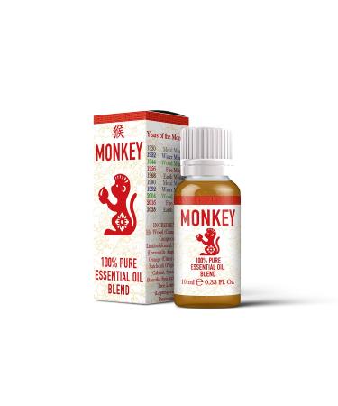 Mystix London | Monkey - Chinese Zodiac Essential Oil Blend 10ml - for Diffusers Aromatherapy & Massage Blends | Perfect as a Gift | Vegan GMO Free