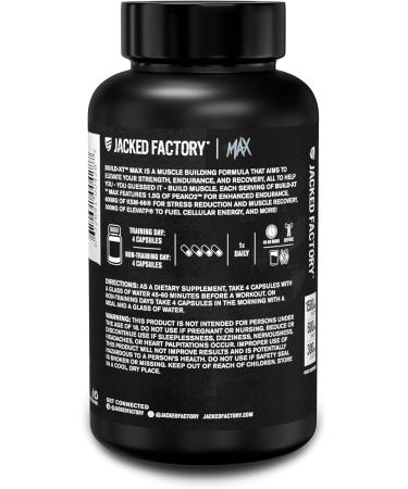 Jacked Factory Build-XT Max Muscle Builder for Men and Women - 120 Veggie Capsules - Buy Online on GoSupps.com