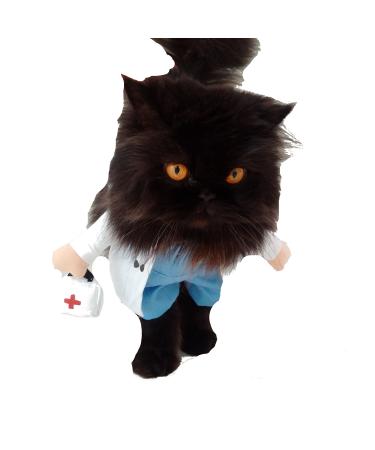 Cute Funny SMALL DOG ONLY Dog Puppy Kitten Cat Accessories Halloween Outfit Fleece Warm Winter Girl Boy Jumper Coat Clothes Hoodies Fancy Dress Sweater Costume Ideas Pullover Doctor Large