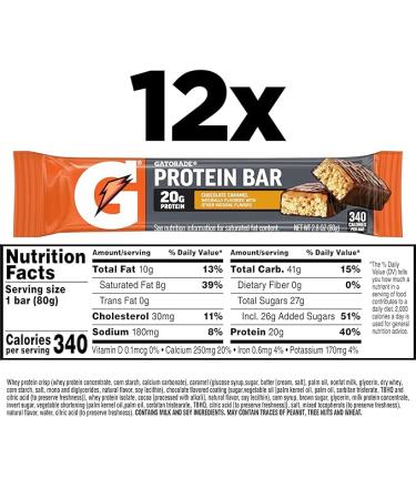 Buy Gatorade Whey Protein Bars - Chocolate Caramel, 12 Count | High Protein Snack - Buy Online on GoSupps.com