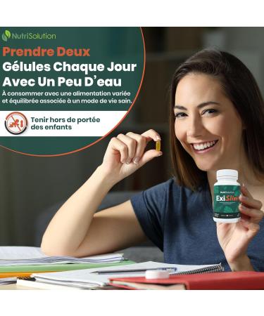 ExiSlim by Nutrisolution | Powerful Fat Burner | Contains Perilla Turmeric Vegan | Weight Loss Support | Men & Women | 60 Capsules | Made in France - Buy Online on GoSupps.com