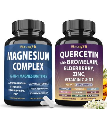 Magnesium Complex & Quercetin Supplement Bundle (120 Capsules)
