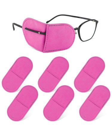 6pcs Glasses Eye Patch Large Size Eye Patches Reusable Non-Woven Eye Patches for Adults Kids Lazy Eye Amblyopia Strabismus (Pink)