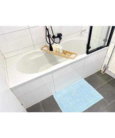 Zollner 2 Set Bath Mats 50x70 cm - Suction Soft Washable - Hotel Quality Light Blue with Massage Effect - Ideal for Underfloor Heating - Buy Online on GoSupps.com