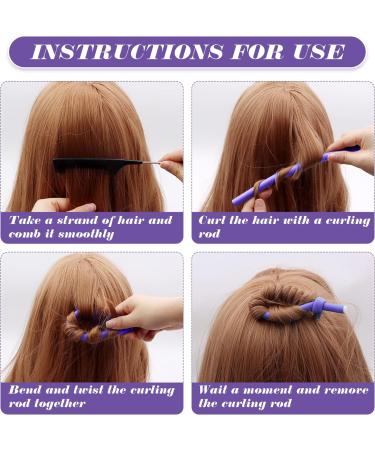 VEGCOO 42 Pcs Flexible Curling Rods Kit 40 Pcs 9.5'' Flexi Rods in 0.3''/0.5'' Diameters with 2 Pcs Steel Pintail Comb for Long Hair Short Hair DIY Hair Salon - Buy Online on GoSupps.com