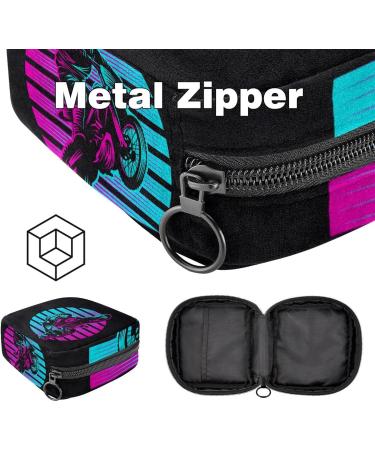 Shop Stylish Menstruation Pad Bag with Zipper Women's Tampon & Napkin Collection Bags (Motocross Sunset Retro Designs) | International Shipping Available - Buy Online on GoSupps.com