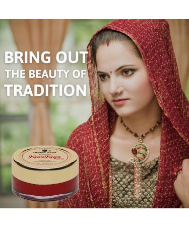 Organic Netra Sindoor - Waterproof Long Lasting Kumkum Paste | Pure Natural Deep Maroon Color | Enriched with Organic Ingredients - 0.2 oz - Buy Online on GoSupps.com