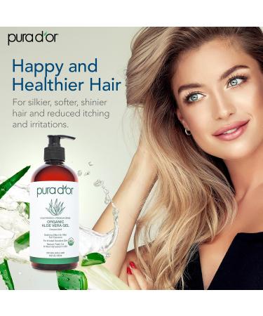 PURA D'OR 16 Oz ORGANIC Aloe Vera Gel - Unscented - All Natural - ZERO Artificial Preservatives - Deeply Hydrating & Moisturizing - Sunburn Bug Bites Rashes Small Cuts Eczema Relief - Skin & Hair Unscented 16 Ounce (Pac  - Buy Online on GoSupps.com