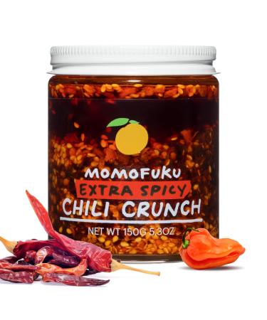 Momofuku Extra Spicy Chili Crunch by David Chang (5.3 Ounces) Oil with Crunchy Garlic and Shallots Crisp for Cooking as Sauce or Topping