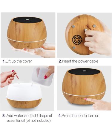500ml Aroma Diffuser for Essential Oils - 10 Oils Included Noiseless 23dB BPA-Free 7 LED Colors 4 Timers & Auto Shutoff - Perfect for Home & Wellness - Buy Online on GoSupps.com