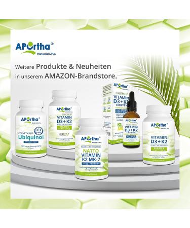 Aportha Vitamin K2 MK7 200 g - High-Dose Vegan Supplement | 365 Easy-to-Swallow Natto Tablets for Optimal Health - Buy Online on GoSupps.com