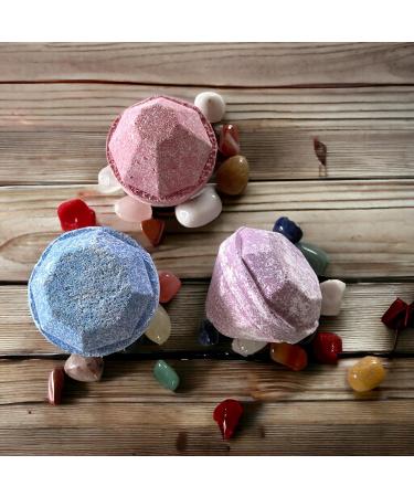 Hidden Gemstones Inside 3 Diamond Shaped Bath Bombs - Gift Set of Luxurious Bath Bombs Each with its Own Unique Fragrance - Buy Online on GoSupps.com