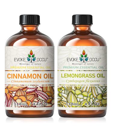 EVOKE OCCU Cinnamon Essential Oil and Lemongrass Essential Oil - 4 Fl Oz