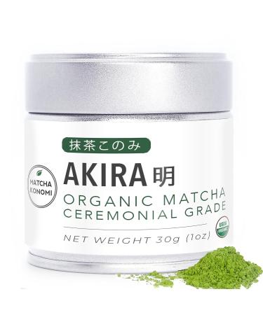 Akira Matcha 30g - Organic Premium Ceremonial Japanese Matcha Green Tea Powder - First Harvest, Radiation Free, No Additives, Zero Sugar - USDA and JAS Certified 1 Ounce (Pack of 1) - Buy Online on GoSupps.com