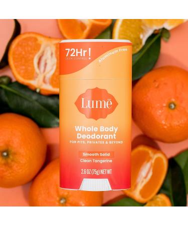 Lume Whole Body Deodorant Stick - 72-Hour Odor Control - Aluminum and Baking Soda Free - Skin Safe - 2.6 oz (Clean Tangerine) - Buy Online on GoSupps.com