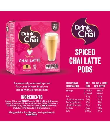Drink Me Chai Spiced Chai Latte Dolce Gusto Compatible Pods - 40 Pods, 40 Servings - Buy Online on GoSupps.com