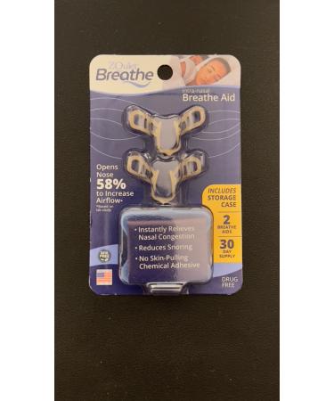 ZQuiet Breathe Anti-Snoring Nasal Dilator Breathe Aid with Storage Case (2 Count - 30-Day Supply) - Natural Simple Comfortable Snoring Solution to Increase Airflow and Relieve Sinus Congestion 1 Month Supply (Set of 2 Devices)
