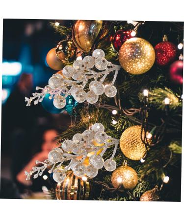 HOMSFOU 10pcs Christmas Imitation Berries Foam Berry Stems Outdoor Tree Branches for Decoration Xmas Party Decor Garland Gold Decor Christmas Artificial Berry Holly Pine Cones As Shown 19X5X5CM - Buy Online on GoSupps.com