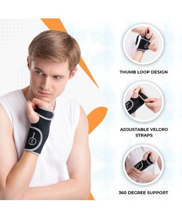 SNUG360 Adjustable Wrist Brace with Splint for Carpal Tunnel & Arthritis - Right Hand Support with Removable Aluminum Splint - Buy Online on GoSupps.com