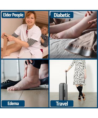 Buy 6 Pairs Diabetic Socks - Over The Calf Knee High Cotton Socks for Men (Size 10-13 & 13-16) - Comfortable & Durable Black - Buy Online on GoSupps.com