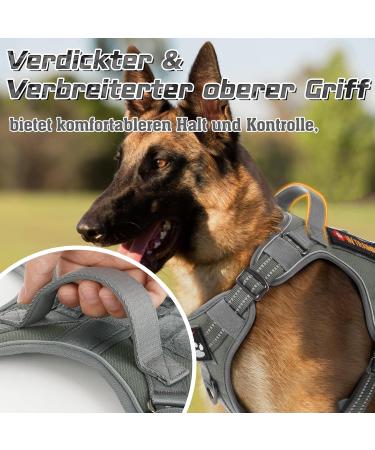 Rabbitgoo Small Dog Harness - Adjustable & Durable Tactical Harness with Handle for Hiking - Gray (1 Pack) - Anti-Train & Wear-Resistant - Buy Online on GoSupps.com