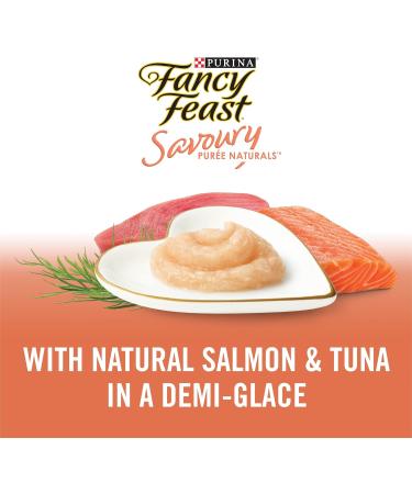 Fancy Feast Savoury Puree Naturals Cat Treats Natural Salmon & Tuna - 10 g x 4 Sachet (30 Pack) - Buy Online on GoSupps.com