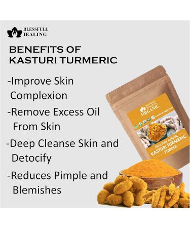 Blessfull Healing Organic 100% Pure Natural Kasturi Turmeric Powder | 100 Gram / 3.52 oz 1 count (Pack of 1) - Buy Online on GoSupps.com