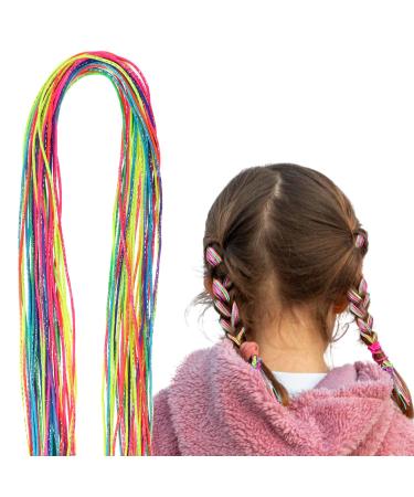 Wllhyf 30 pieces of hair braids colorful hair wrap cord different color gradient colors hair cable strap rainbow lubrication-haired rubber diy-horse-drawn braids hair styling accessories for women girls (style 2)