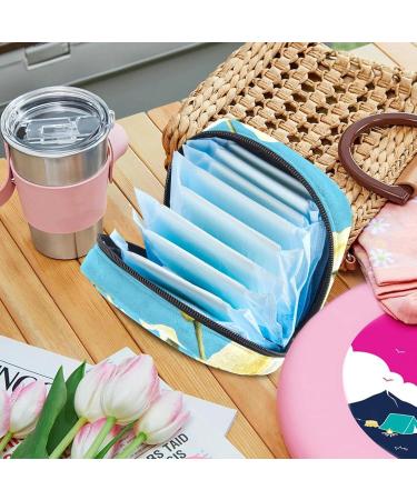 Hand-Drawn Lily Flower Zipper Bag - Portable Menstrual Pad & Cup Storage - Stylish Women's Napkin Organizer - Color 9 - Buy Online on GoSupps.com